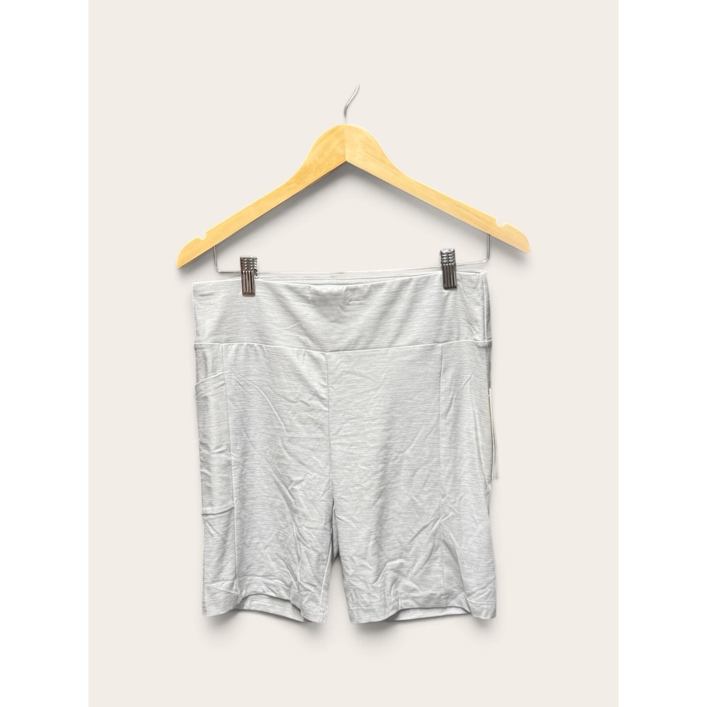 No Boundaries Silver Heather Super Soft Bike Shorts High Waisted Pockets L/XL